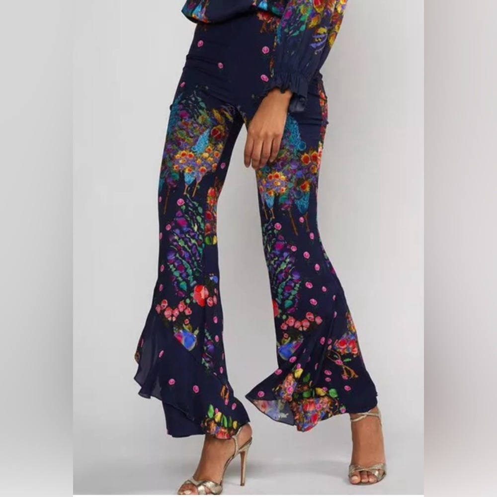 CYNTHIA ROWLEY Roseland   Floral Flare Women’s Pant, Size 0‎